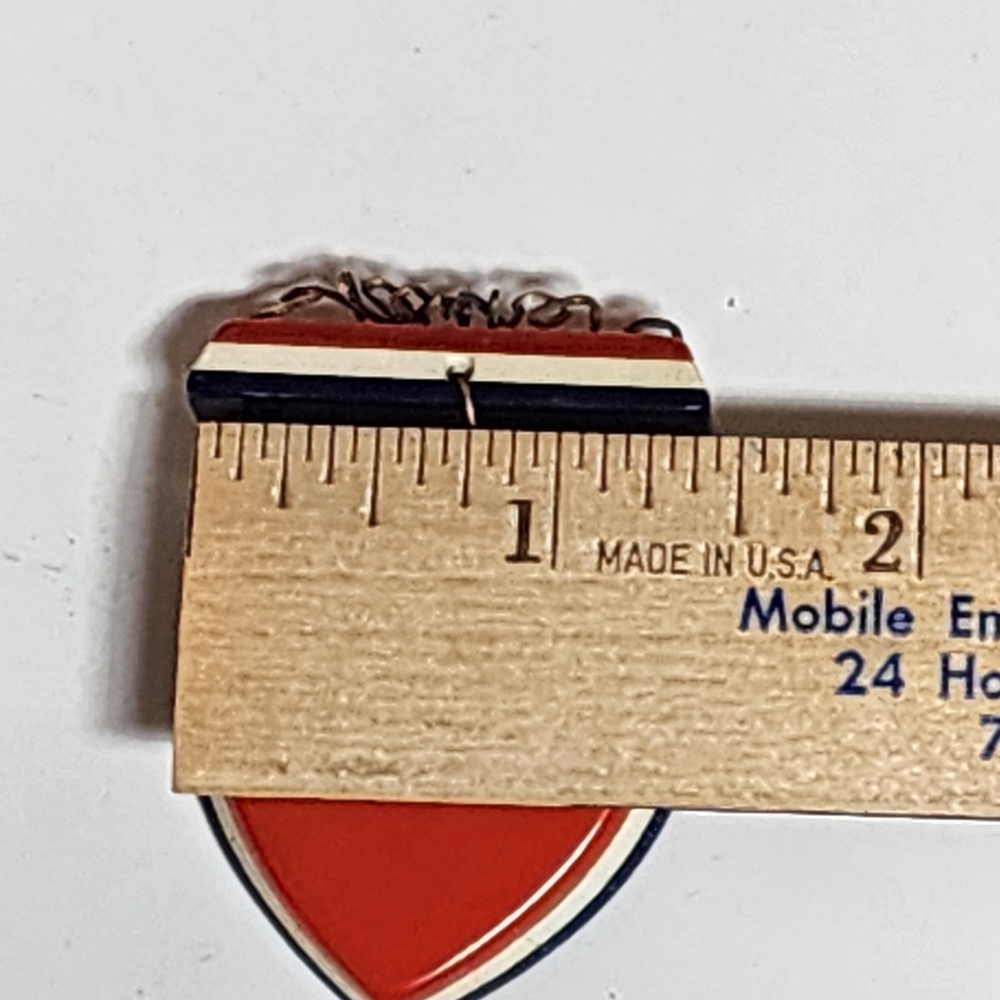 WWII-Era Sweetheart Brooch Mother Script Red White Blue Plastic Large Patriotic - Picture 10 of 10